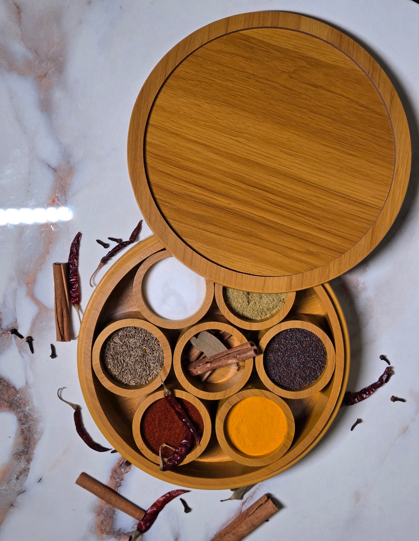 Combo Products : Wooden Spice Box / Wooden Papad Maker Machine