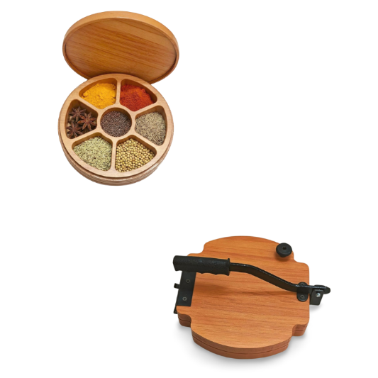 Combo Products : Wooden Spice Box / Wooden Puri Press Machine