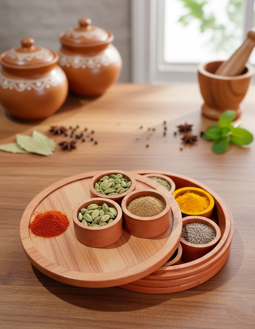 Wooden Kitchen Spice Box