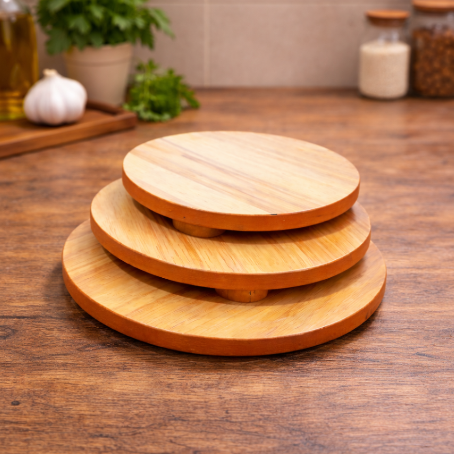 Combo Products : Wooden Kitchen Spice Box / Wooden Papad Maker Machine / Wooden Roti Board