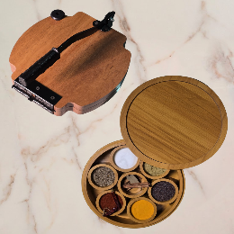 Combo Products : Wooden Spice Box / Wooden Papad Maker Machine
