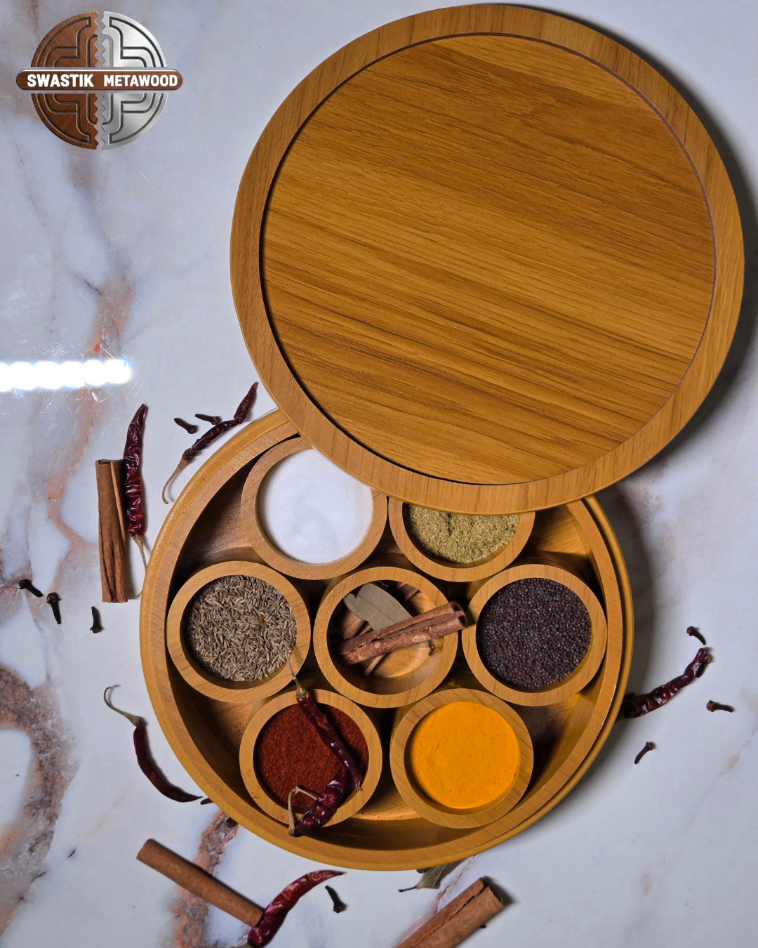 Wooden Kitchen Spice Box